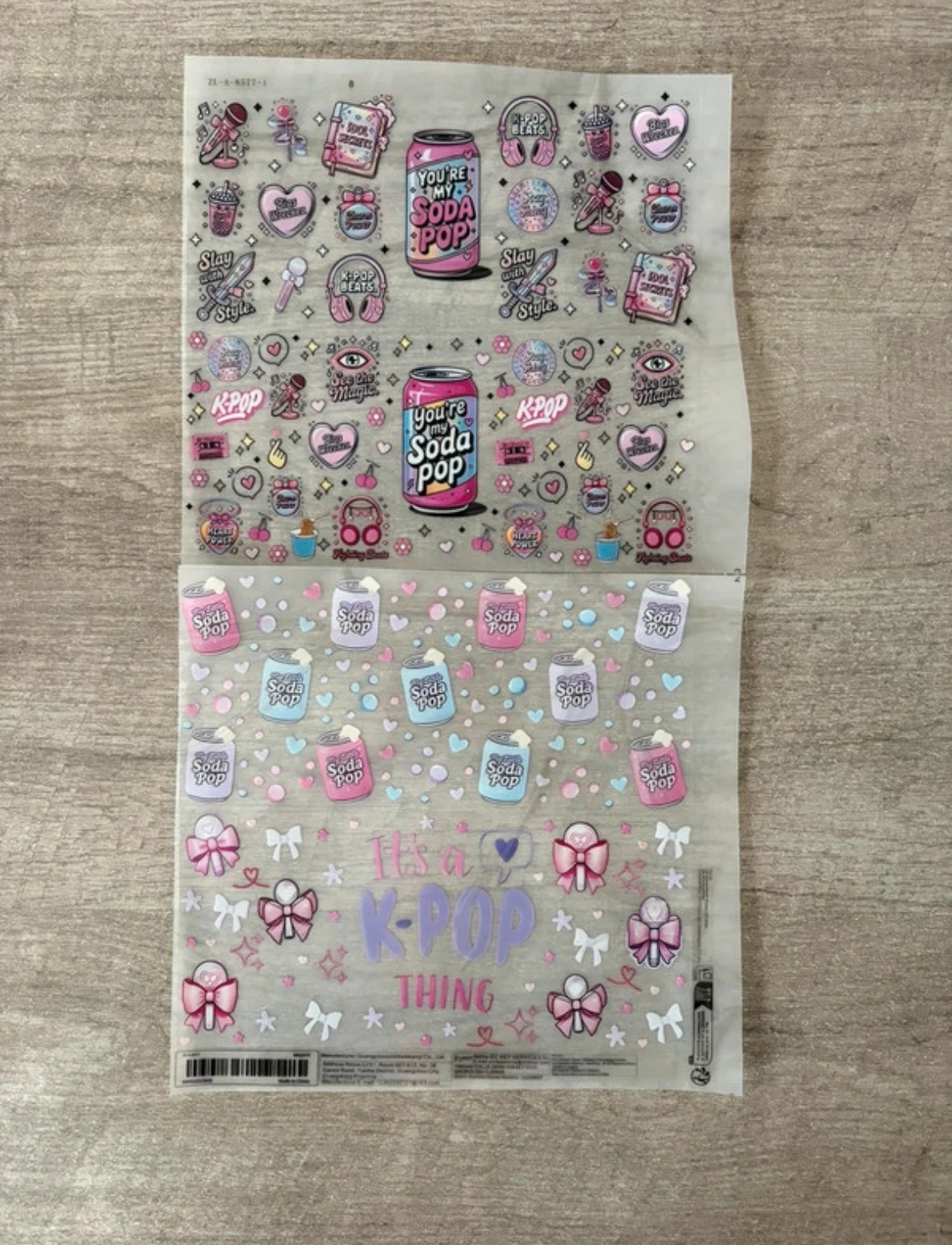 🥤Lot de planches de stickers K-Pop et Soda Pop – Décoration DIY, papeterie & loisirs créatifs